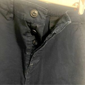 ASOS Mens Button Fly Straight Leg Slacks Navy Blue Size 33 x 32